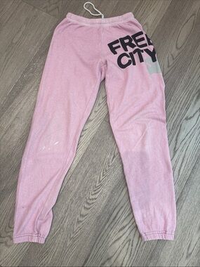 Pink 'FREE CITY' Sweatpants